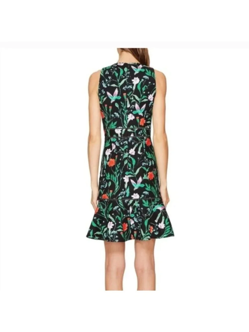 Kate Spade NY Women's Black Floral  Jardin Tile Jacquard Mini Dress Size 4 3867